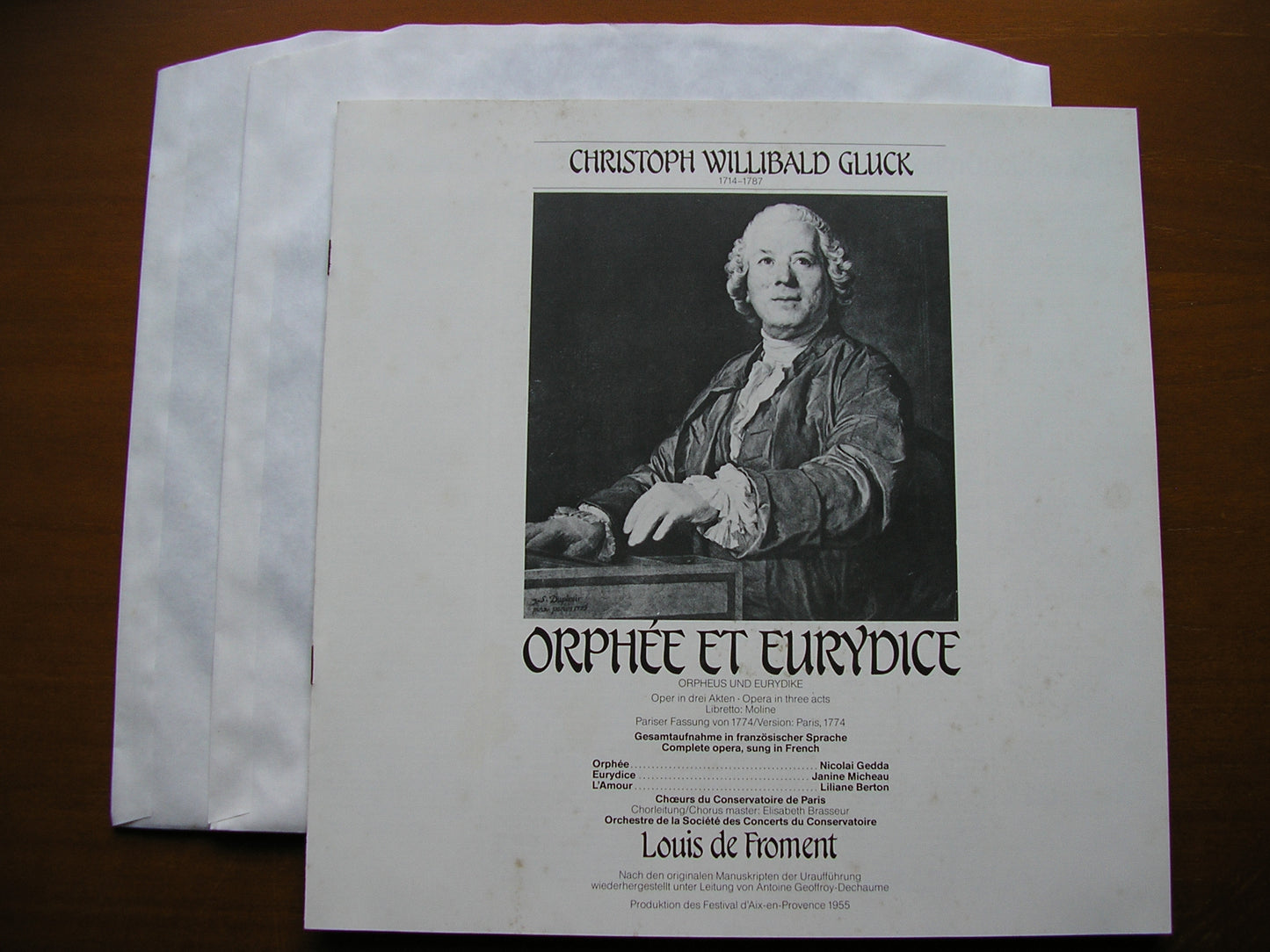 GLUCK: ORPHEE ET EURYDICE (1774) GEDDA / MICHEAU / BERTON / PARIS CONSERVATOIRE / DE FROMENT 2LP 29 1258