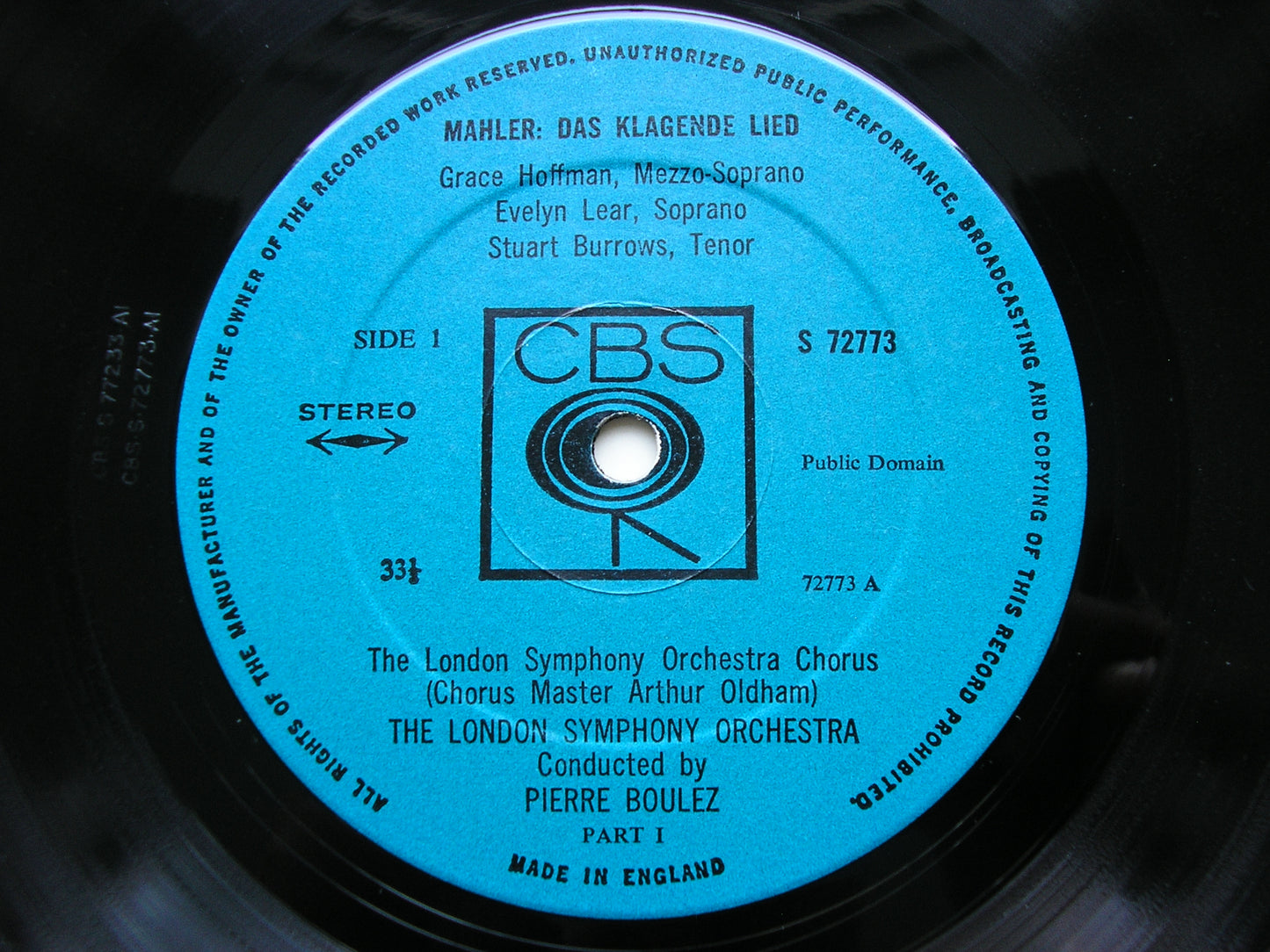 MAHLER: DAS KLAGENDE LIED      SOLOISTS / LONDON SYMPHONY / BOULEZ     72773