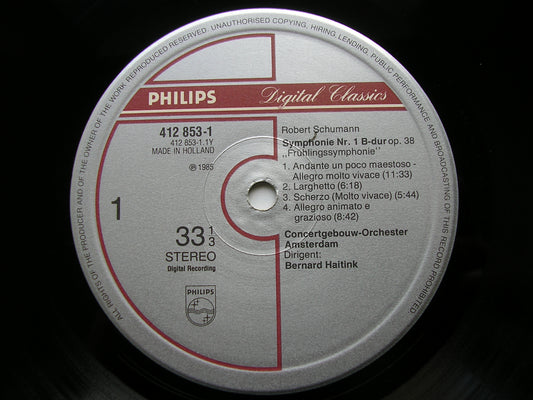 SCHUMANN: THE FOUR SYMPHONIES / TWO OVERTURES      HAITINK / CONCERTGEBOUW ORCHESTRA    3LP    412 852