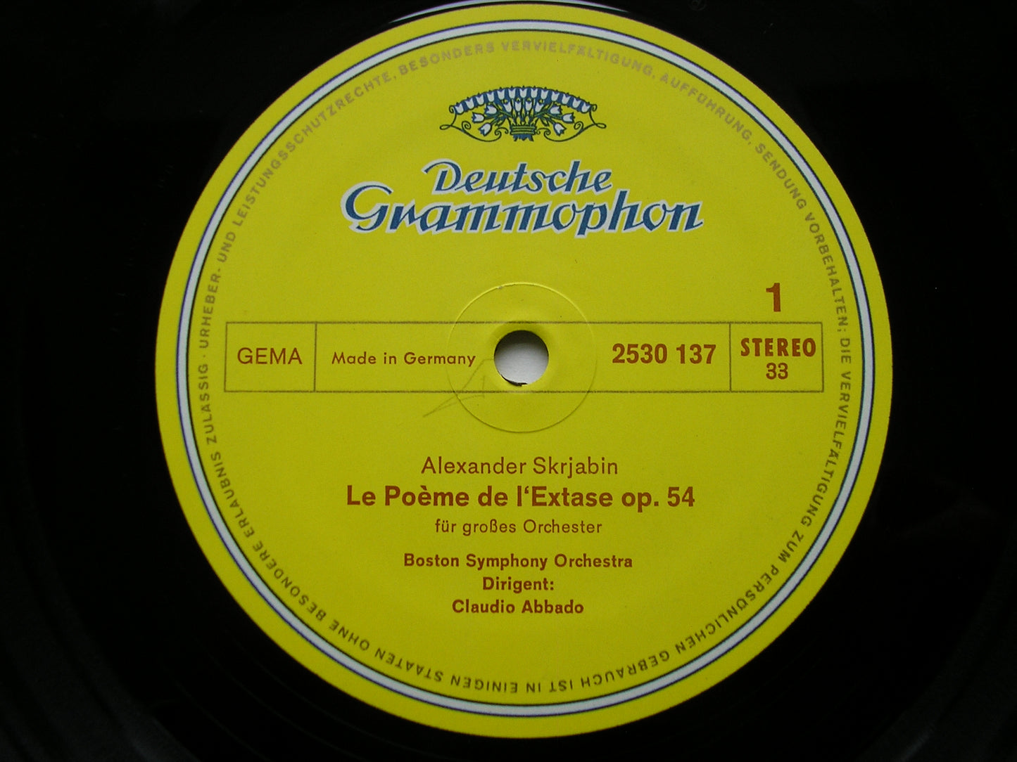 SCRIABIN: POEM OF ECSTASY / TCHAIKOVSKY: ROMEO & JULIET ABBADO / BOSTON SYMPHONY 2530 137