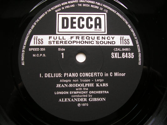 SXL 6435 DELIUS: PIANO CONCERTO / DEBUSSY: FANTAISIE KARS / LONDON SYMPHONY / GIBSON ED4