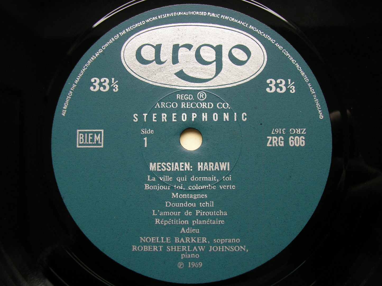 MESSIAEN: HARAWI       NOELLE BARKER / ROBERT SHERLAW JOHNSON      ZRG 606