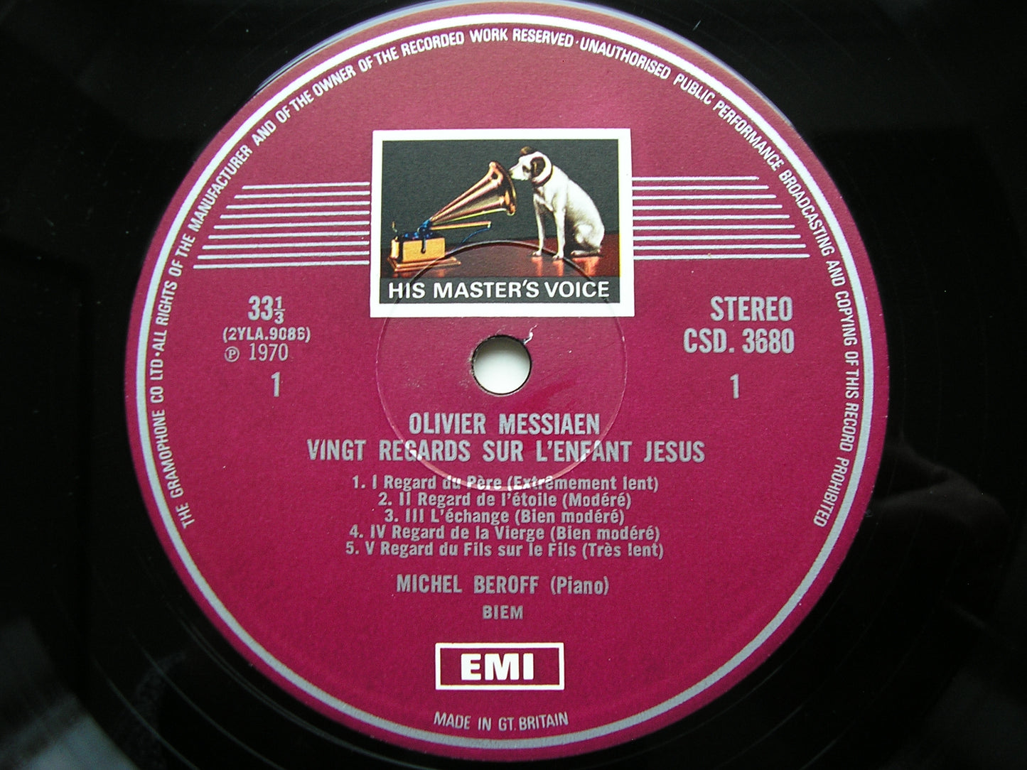 MESSIAEN: VINGT REGARDS SUR L'ENFANT JESUS MICHEL BEROFF 2 LP SLS 793