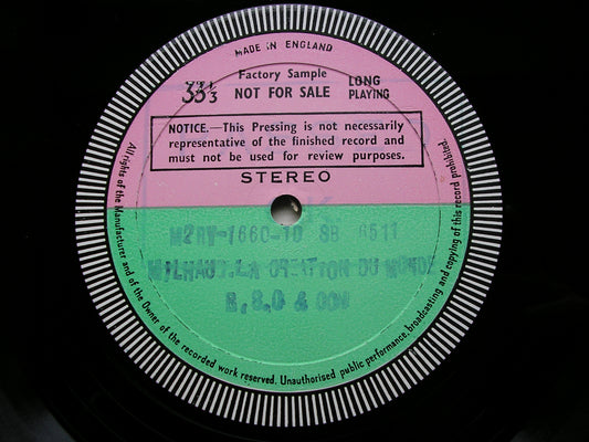 MILHAUD: LA CREATION DU MONDE / SUITE PROVENCALE MUNCH / BOSTON SYMPHONY test pressing SB 6511