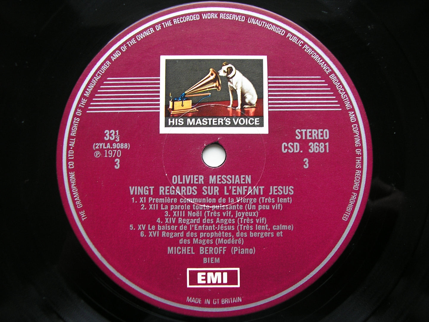 MESSIAEN: VINGT REGARDS SUR L'ENFANT JESUS MICHEL BEROFF 2 LP SLS 793