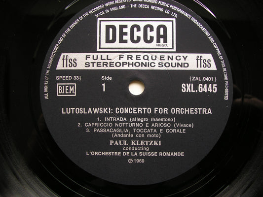 SXL 6445 HINDEMITH: MATHIS DER MALER / LUTOSLAWSKI: CONCERTO FOR ORCHESTRA / SUISSE ROMANDE / KLETZKI ED4