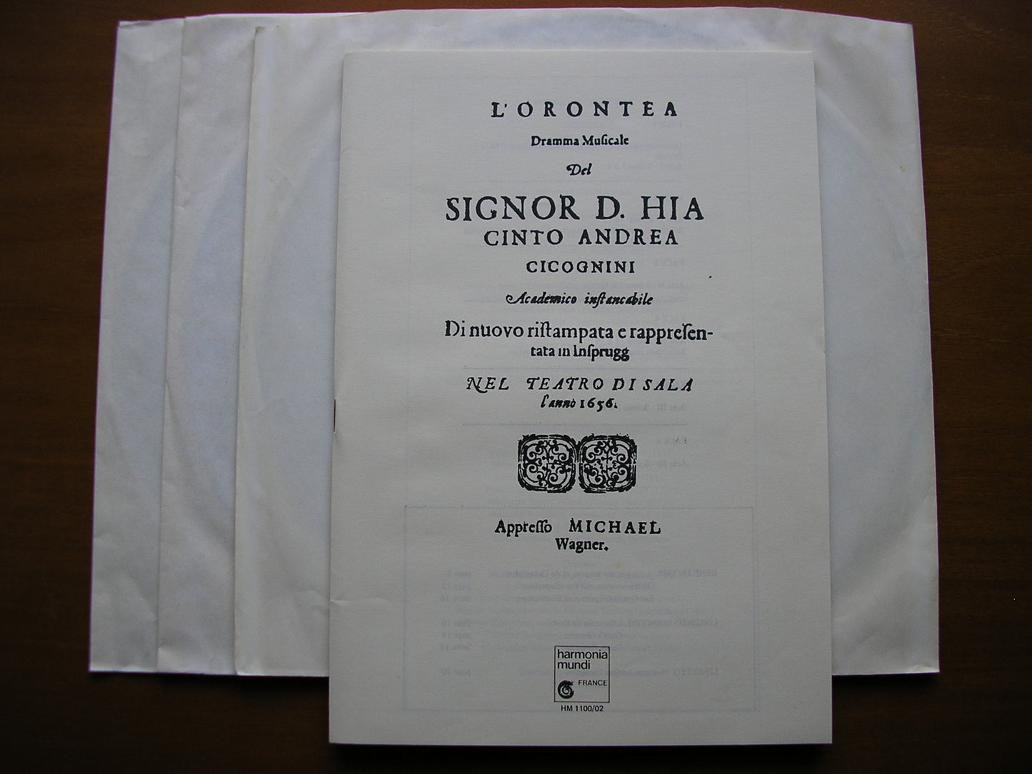 CESTI: ORONTEA MOLINARI / DE MAY / POULENARD / FELDMAN / ENSEMBLE INSTRUMENTAL / JACOBS 3LP HM 1100/02