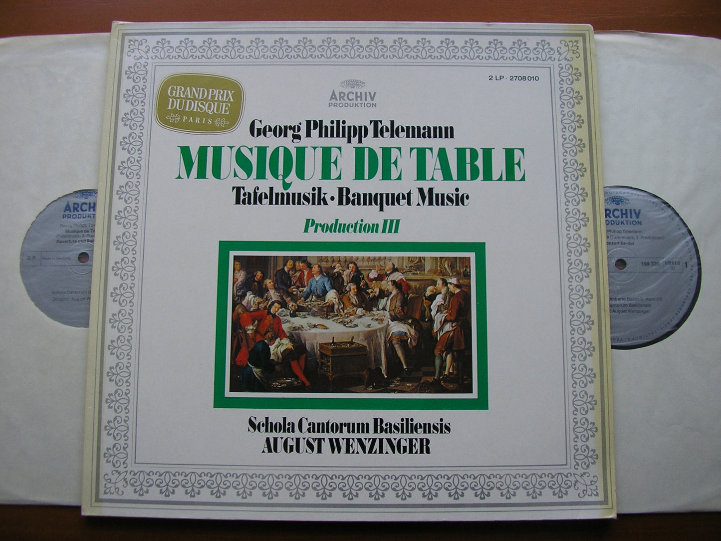 TELEMANN: TAFELMUSIK Production 3 WENZINGER / SCHOLA CANTORUM BASILIENSIS 2LP 2708 010