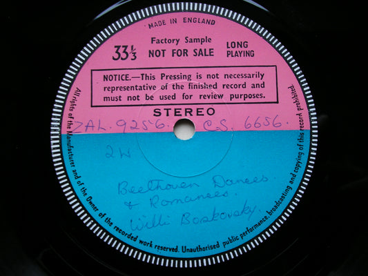BEETHOVEN: DANCES & ROMANCES VIENNA MOZART ENSEMBLE / BOSKOVSKY test pressing SXL 6436