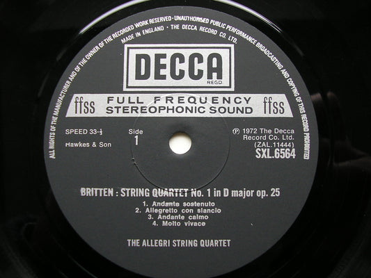 BRITTEN: STRING QUARTETS Nos. 1 & 2 ALLEGRI STRING QUARTET SXL 6564
