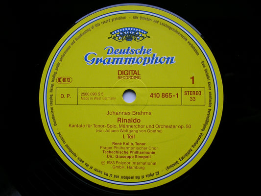 BRAHMS: RINALDO RENE KOLLO / CZECH PHILHARMONIC / SINOPOLI 410 865