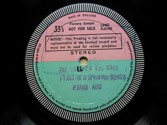 TERESA BERGANZA SINGS SPANISH & ITALIAN SONGS BERGANZA / LAVILLA test pressing SXL 6005