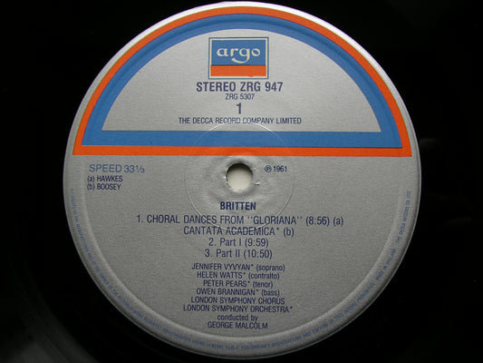 BRITTEN: CANTATA ACADEMICA / CANTATA MISERICORDIUM / GLORIANA SOLOISTS / LSO / BRITTEN / MALCOLM ZRG 947