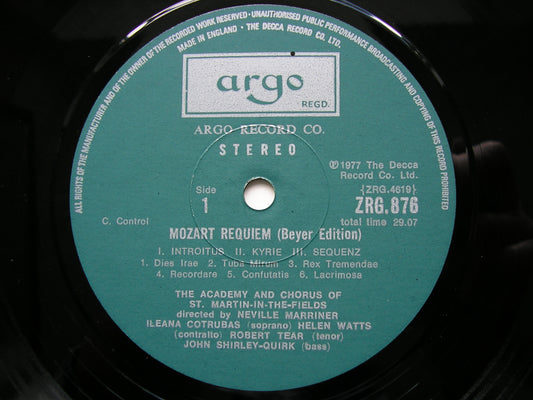 MOZART: REQUIEM SOLOISTS / ACADEMY OF ST MARTIN IN THE FIELDS / MARRINER ZRG 876