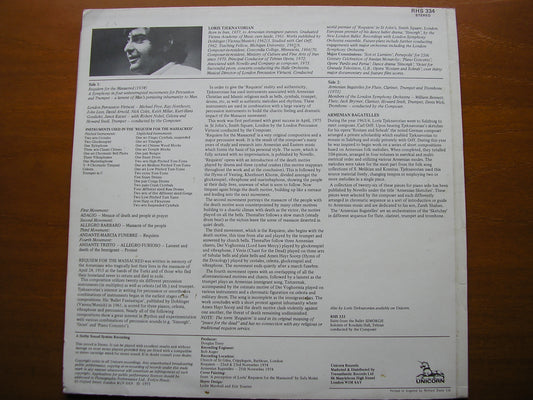 TJEKNAVORIAN: REQUIEM FOR THE MASSACRED / ARMENIAN BAGATELLES LONDON PERCUSSION VIRTUOSI / TJEKNAVORIAN RHS 334