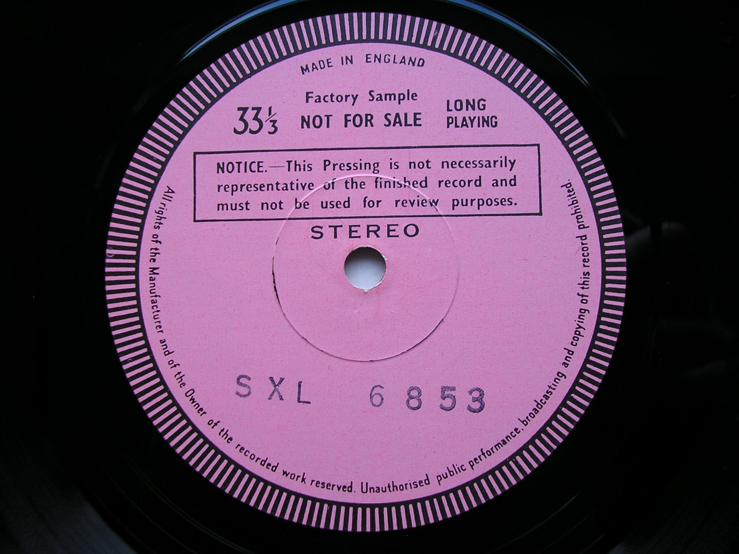 TCHAIKOVSKY: MANFRED ASHKENAZY / NEW PHILHARMONIA test pressing SXL 6853