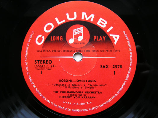 ROSSINI: SIX OVERTURES KARAJAN / PHILHARMONIA SAX 2378
