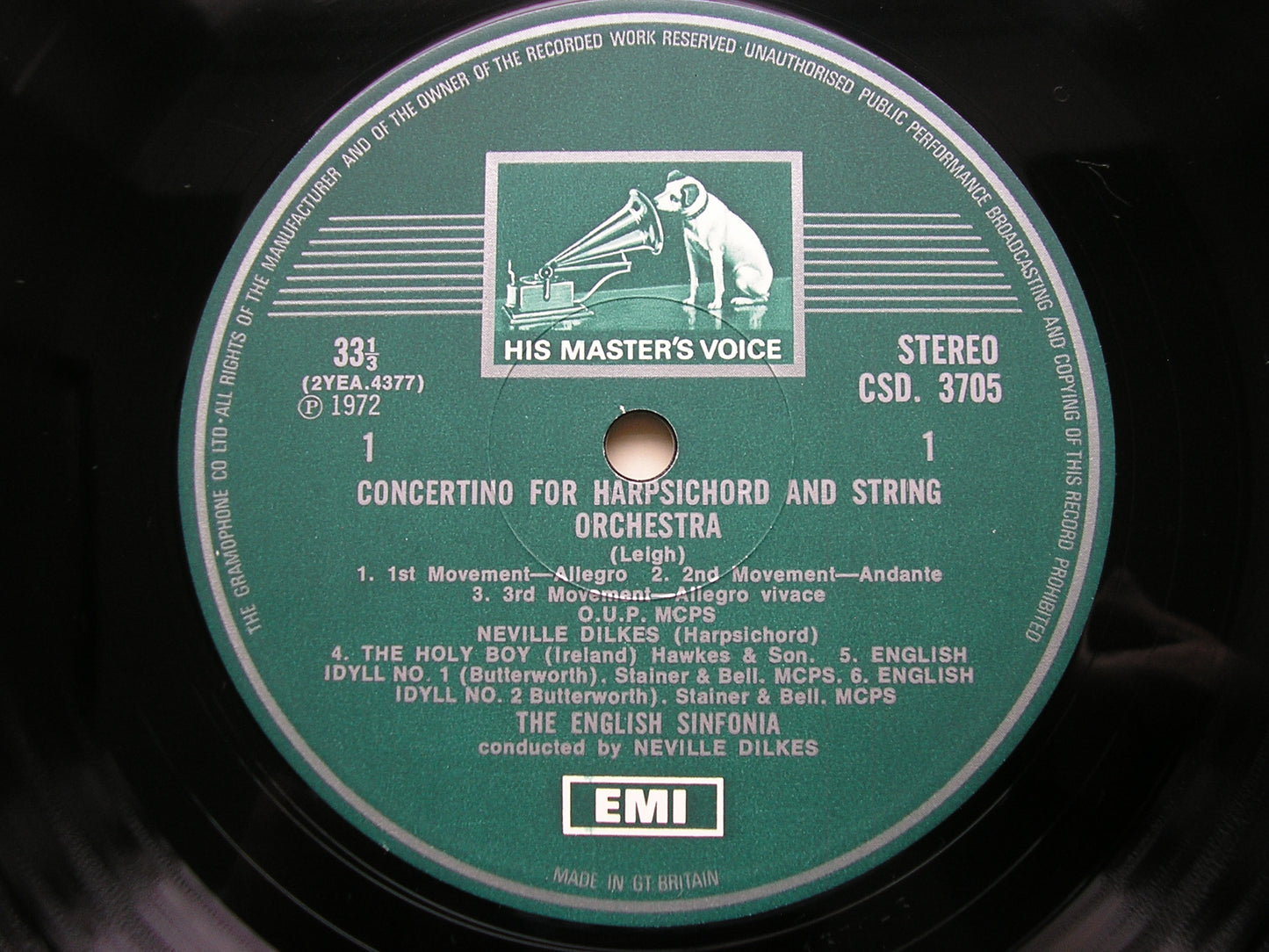 WARLOCK / MOERAN / IRELAND / BUTTERWORTH / LEIGH: ORCHESTRAL WORKS ENGLISH SINFONIA / DILKES CSD 3705