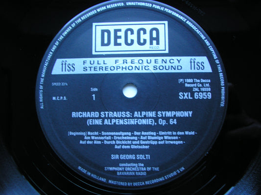 STRAUSS: AN ALPINE SYMPHONY SOLTI / BAVARIAN RADIO SYMPHONY SXL 6959