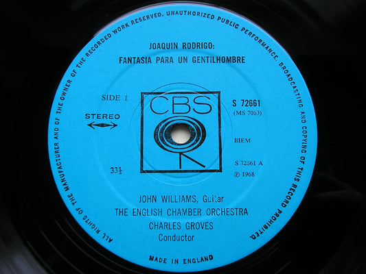 RODRIGO: FANTASIA PARA UN GENTILHOMBRE / DODGSON: GUITAR CONCERTO     JOHN WILLIAMS /  ENGLISH CHAMBER ORCHESTRA / GROVES     72661