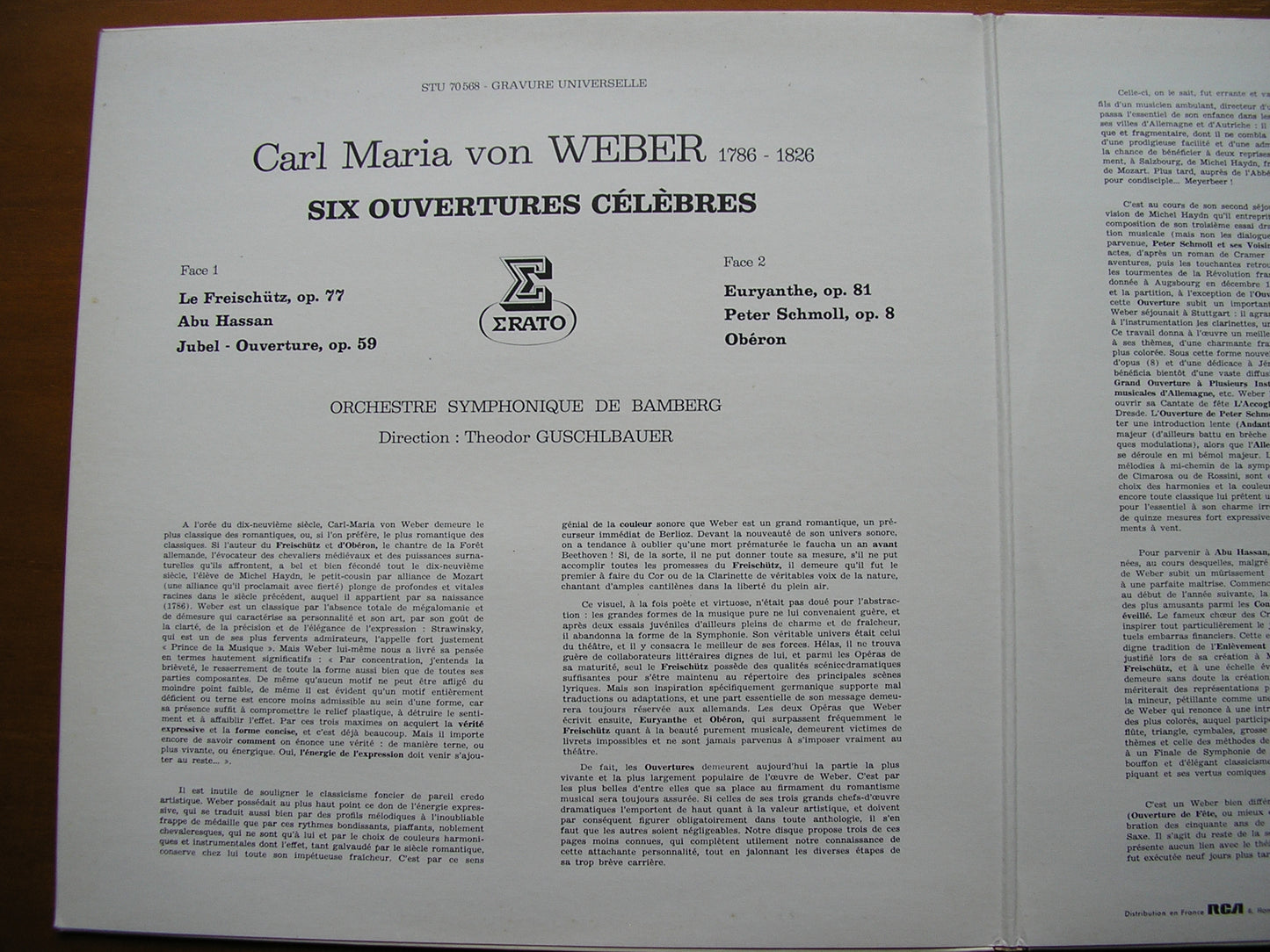 WEBER: SIX OVERTURES GUSCHLBAUER / BAMBERG SYMPHONY STU 70568