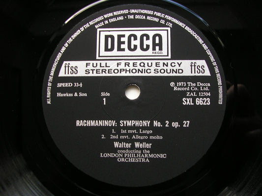 RACHMANINOV: SYMPHONY No. 2 WELLER / LONDON PHILHARMONIC SXL 6623
