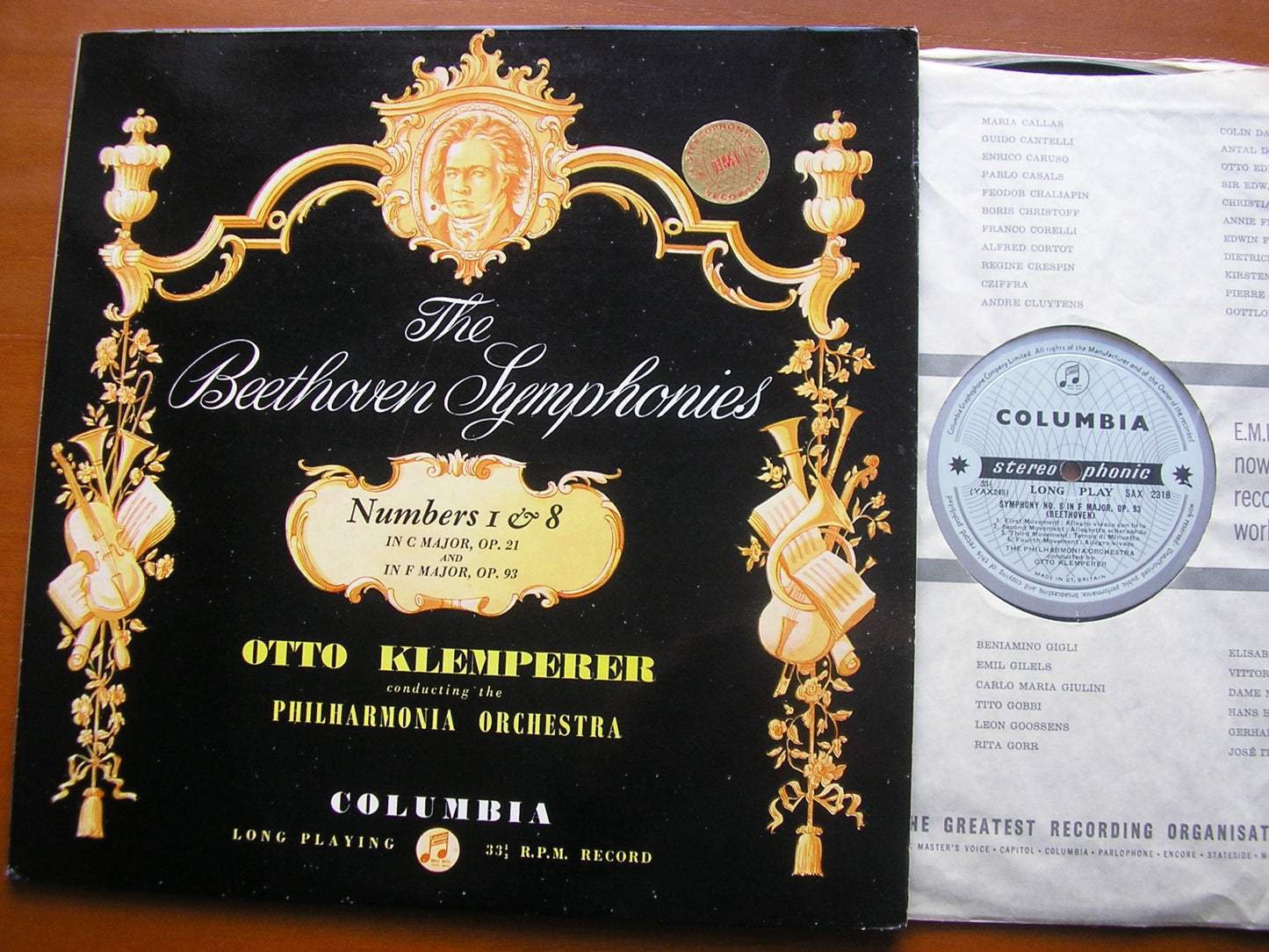 SAX 2318  BEETHOVEN: SYMPHONIES Nos. 1 & 8     KLEMPERER / PHILHARMONIA