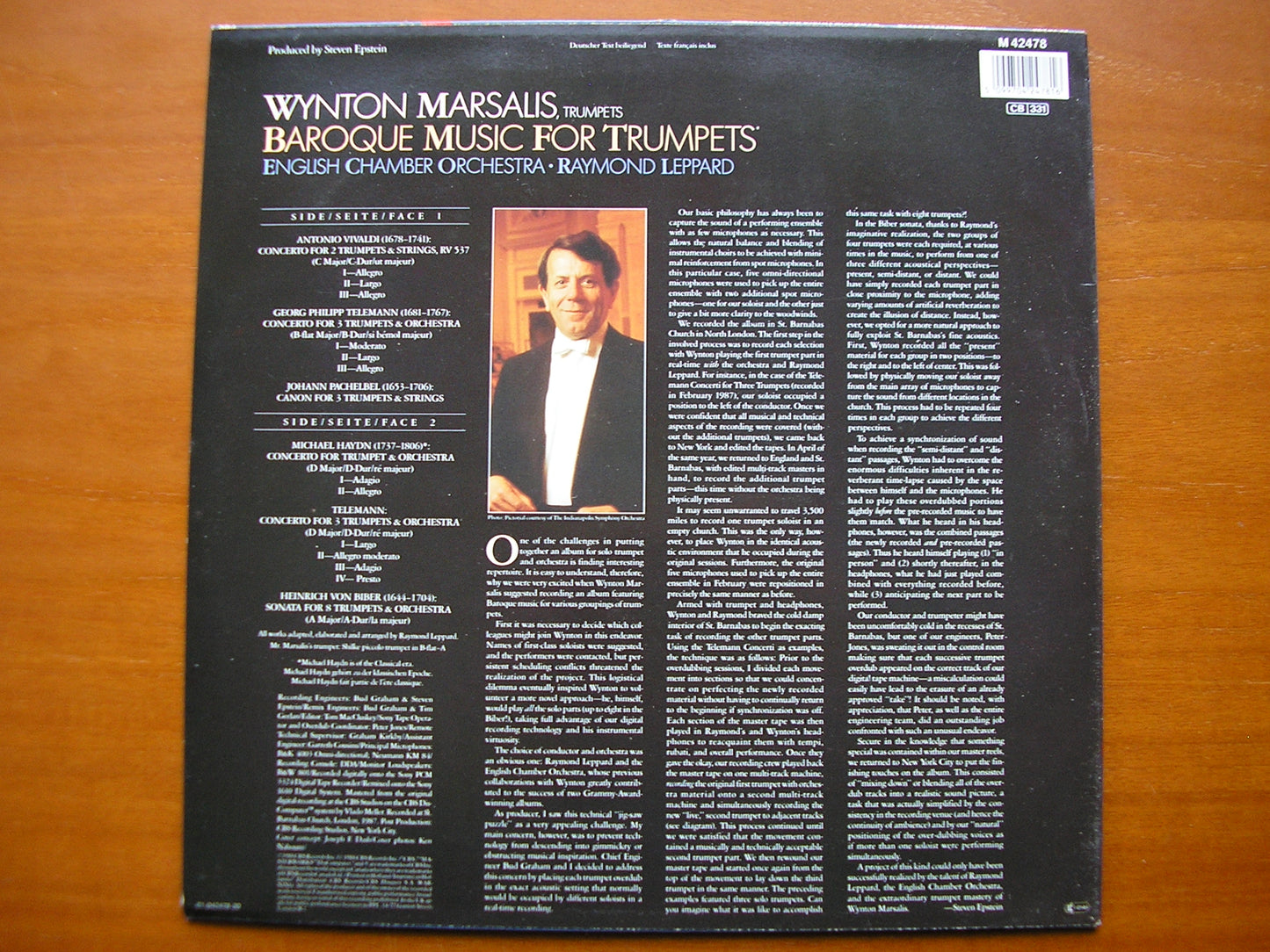 BAROQUE MUSIC FOR TRUMPETS: TELEMANN / VIVALDI / PACHELBEL / M. HAYDN / BIBER MARSALIS / ENGLISH CHAMBER ORCHESTRA / LEPPARD M42478