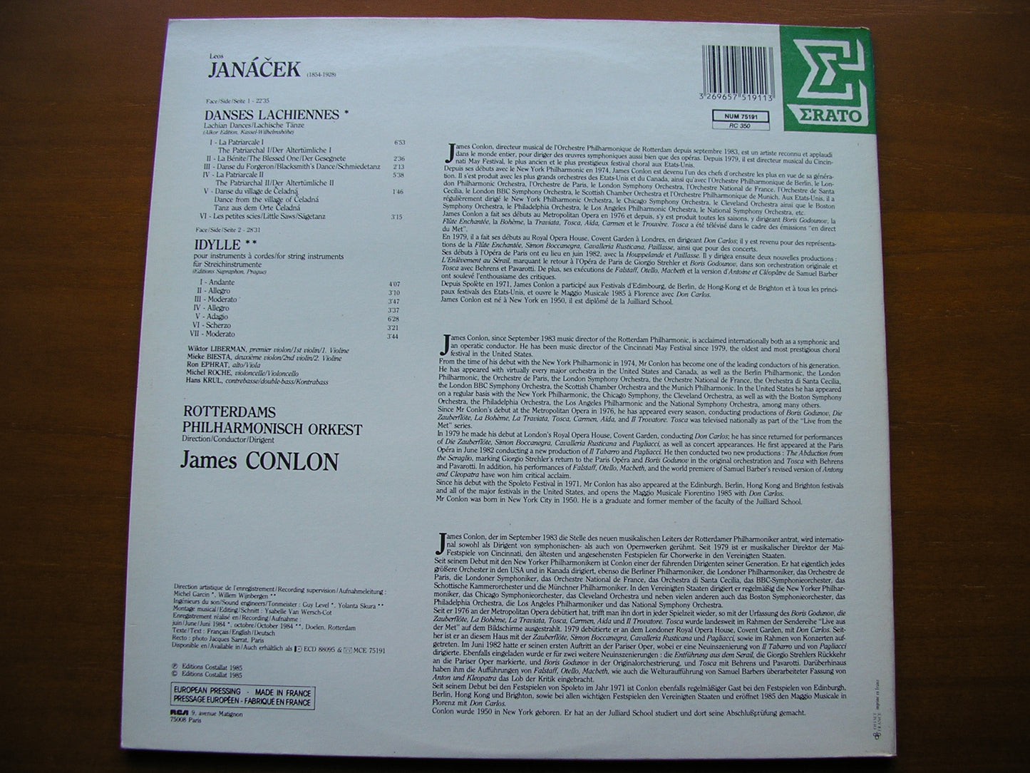 JANACEK: LACHIAN DANCES / IDYLL CONLON / ROTTERDAM PHILHARMONIC NUM 75191