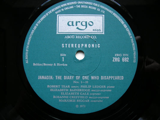 JANACEK: DIARY OF ONE WHO DISAPPEARED TEAR / BAINBRIDGE / LEDGER ZRG 692