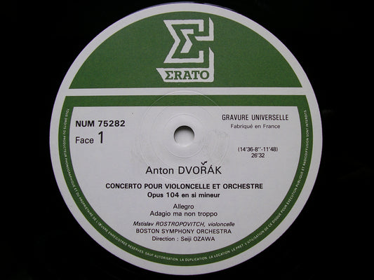 DVORAK: CELLO CONCERTO / TCHAIKOVSKY: ROCOCO VARIATIONS ROSTROPOVICH / BOSTON SYMPHONY / OZAWA NUM 75282