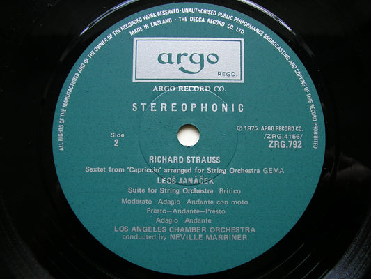 JANACEK / STRAUSS / SUK: MUSIC FOR STRINGS MARRINER / LOS ANGELES CHAMBER ORCHESTRA ZRG 792