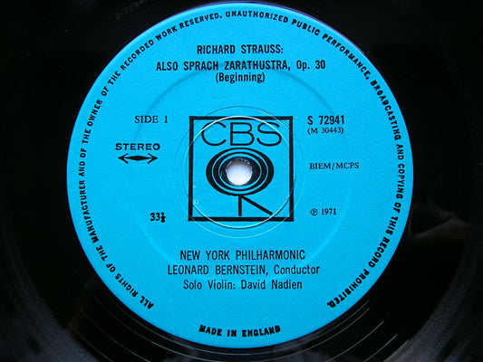 STRAUSS: ALSO SPRACH ZARATHUSTRA BERNSTEIN / NEW YORK PHILHARMONIC 72941