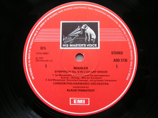 MAHLER: SYMPHONY No. 5 / Adagio from SYMPHONY No. 10 TENNSTEDT / LONDON PHILHARMONIC 2 LP SLS 5169