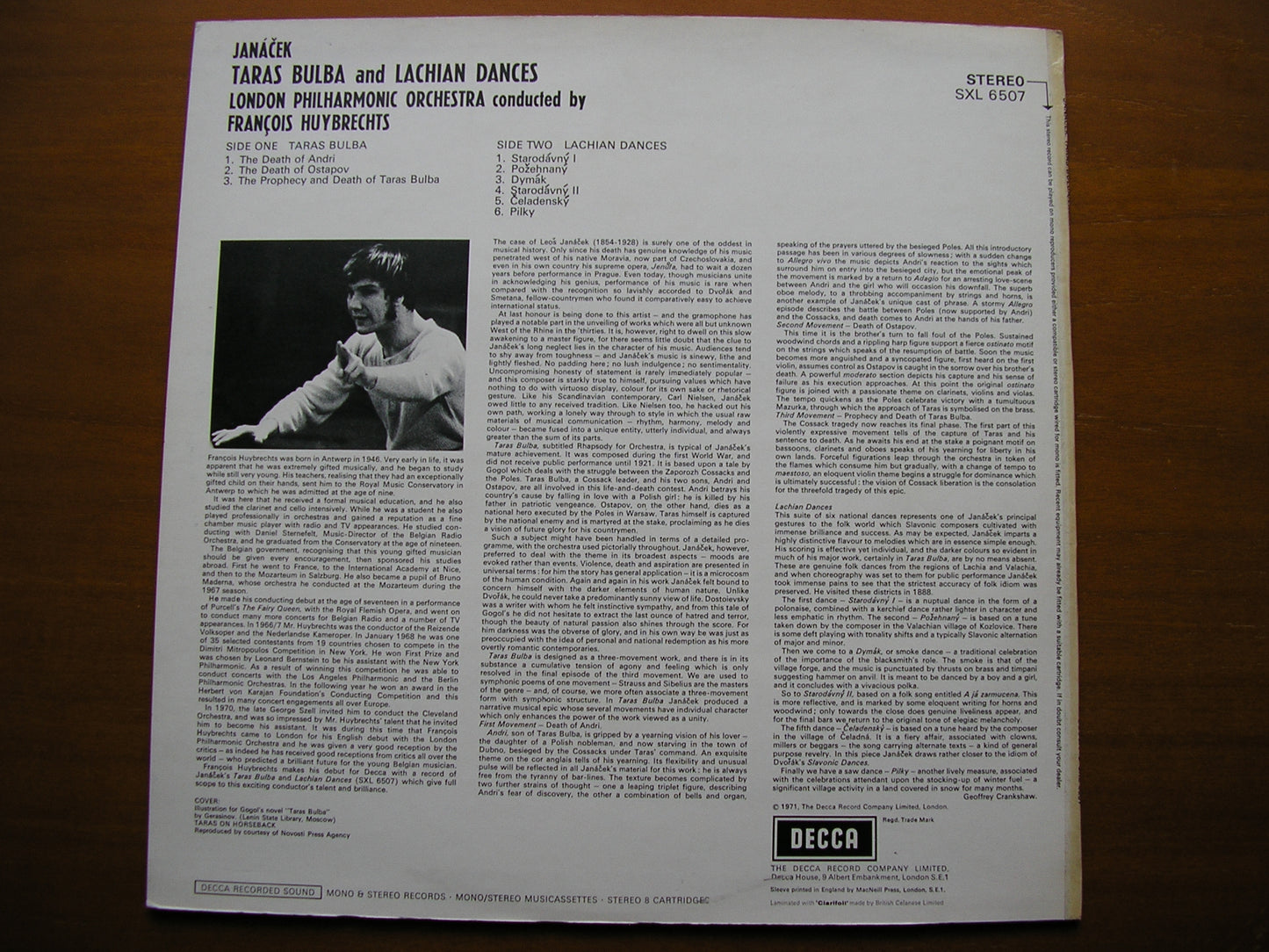 JANACEK: TARAS BULBA / LACHIAN DANCES HUYBRECHTS / LONDON PHILHARMONIC SXL 6507