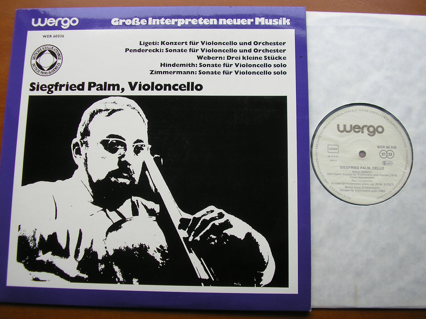 LIGETI / PENDERECKI / ZIMMERMANN / WEBERN: WORKS FOR CELLO SIEGRIED PALM WER 60036