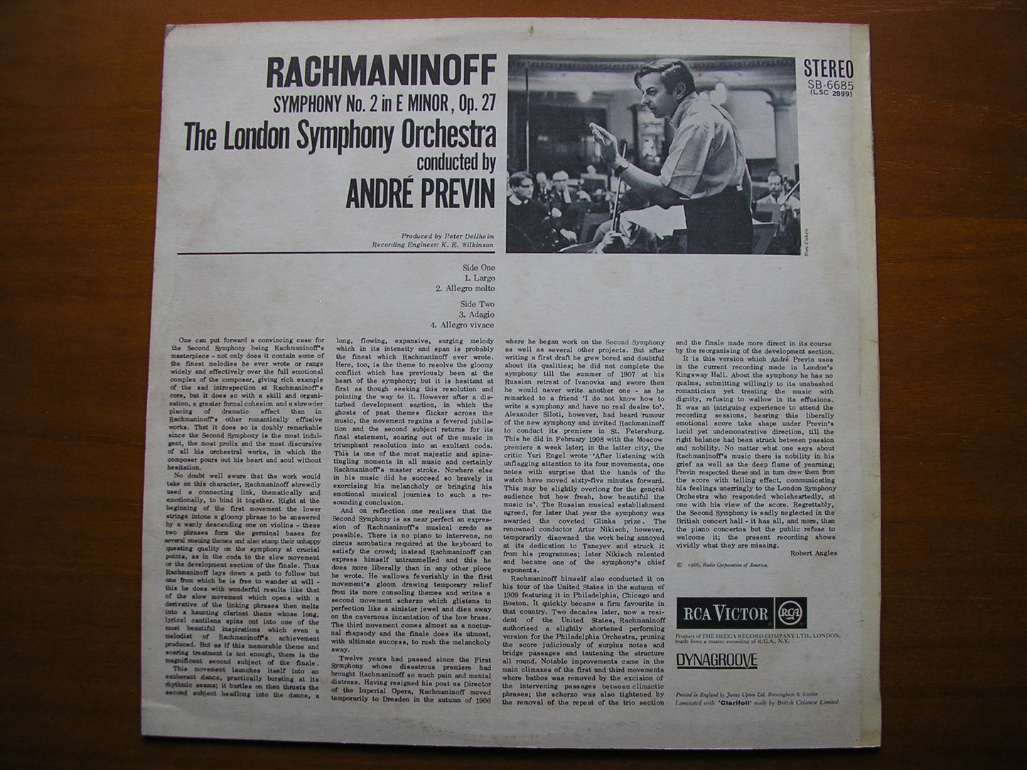 RACHMANINOV: SYMPHONY No. 2 PREVIN / LONDON SYMPHONY SB 6685