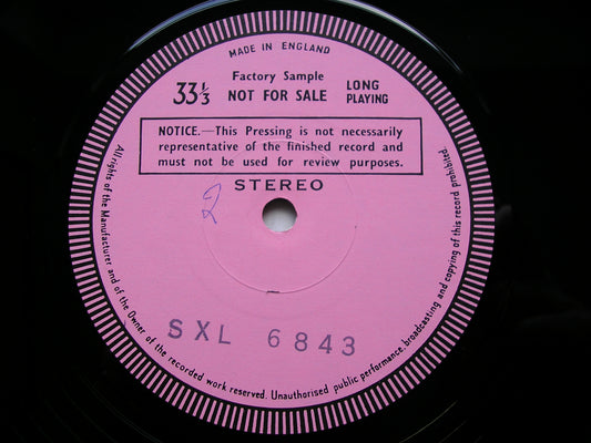 SHOWCASE: 19th CENTURY ORCHESTRAL MUSIC MEHTA / ISRAEL PHILHARMONIC test pressing SXL 6843