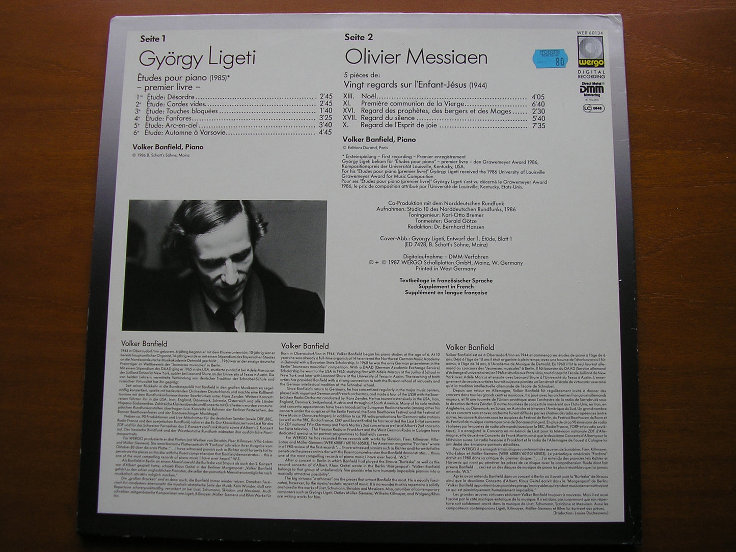 LIGETI: ETUDES FOR PIANO / MESSIAEN: VINGT REGARDS SUR L'ENFANT VOLKER BANFIELD WER 60134