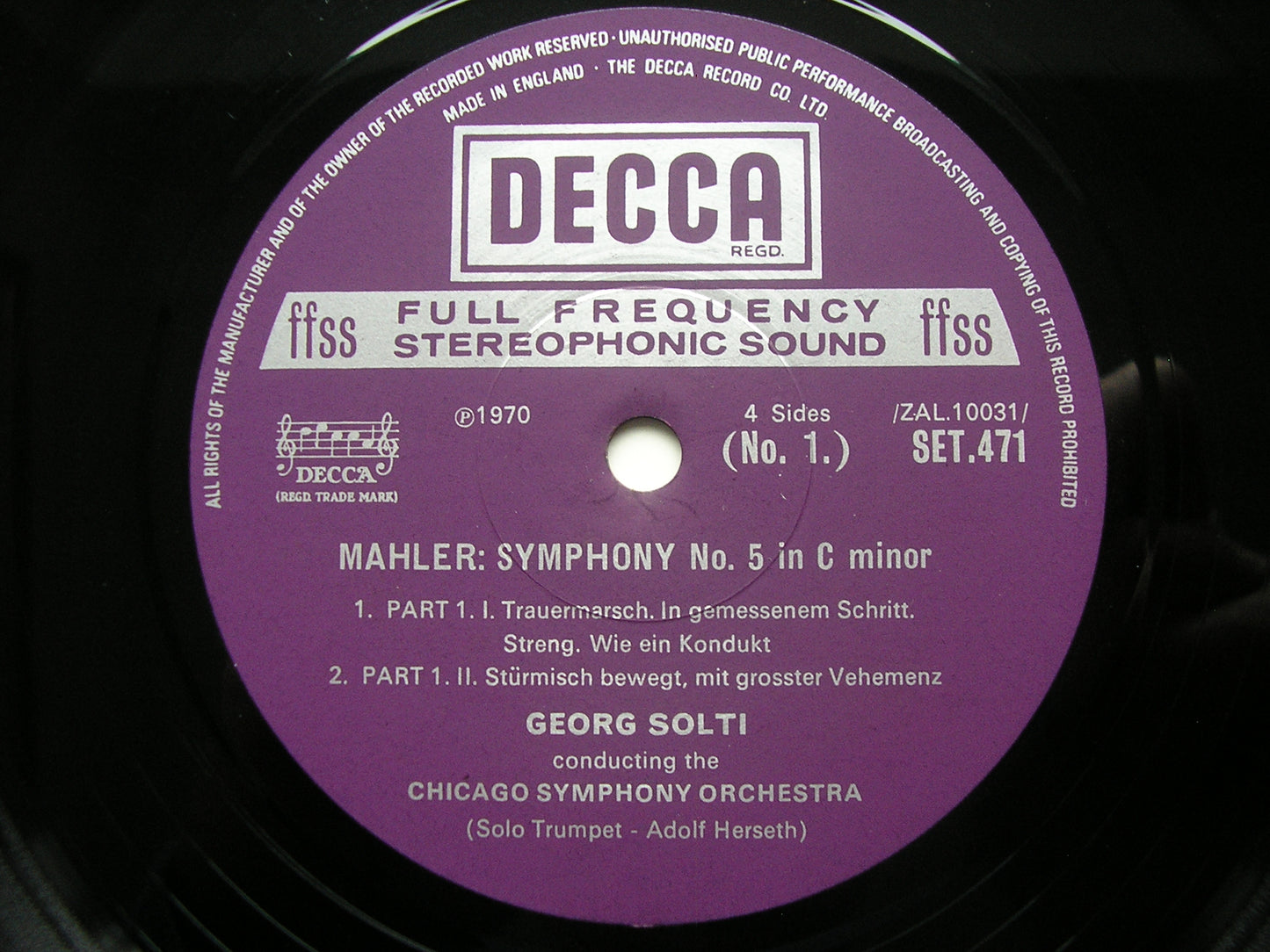 MAHLER: SYMPHONY No. 5 / DES KNABEN WUNDERHORN    MINTON / CHICAGO SYMPHONY / GEORG SOLTI     SET 471 / 2