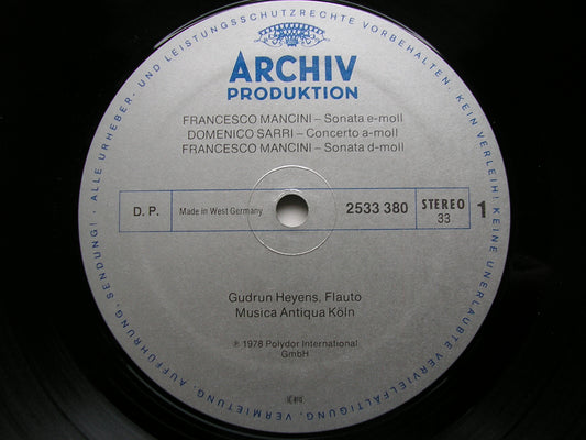 CONCERTOS FOR FLUTE: MANCINI / SARRI / BARBELLA / VALENTINE     HEYENS / MUSICA ANTIQUA COLOGNE     2533 380