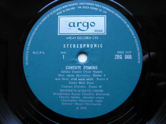 SCHUTZ: CANTATE DOMINO      NORRINGTON / HEINRICH SCHUTZ CHOIR     ZRG 666