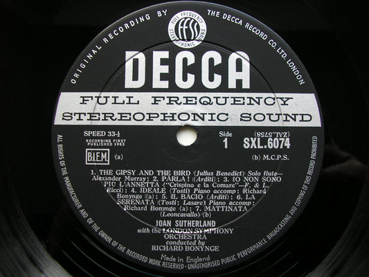 SXL 6074 COMMAND PERFORMANCE Volume 2: ARIAS & SONGS JOAN SUTHERLAND / LONDON SYMPHONY / BONYNGE ED1