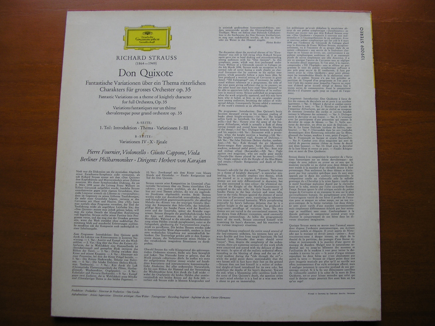 STRAUSS: DON QUIXOTE    FOURNIER / BERLIN PHILHARMONIC / KARAJAN     139 009