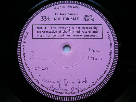 GERSHWIN: CUBAN OVERTURE / RHAPSODY IN BLUE / AN AMERICAN IN PARIS DAVIS / CLEVELAND ORCHESTRA / MAAZEL test pressing SXL 6727