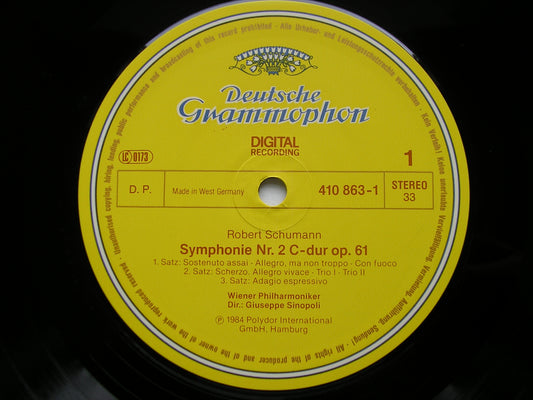 SCHUMANN: SYMPHONY No. 2 / MANFRED OVERTURE SINOPOLI / VIENNA PHILHARMONIC 410 863