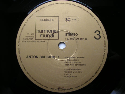 BRUCKNER: SYMPHONY No. 8      GUNTER WAND / COLOGNE RADIO SYMPHONY    2LP      153-99 853/54
