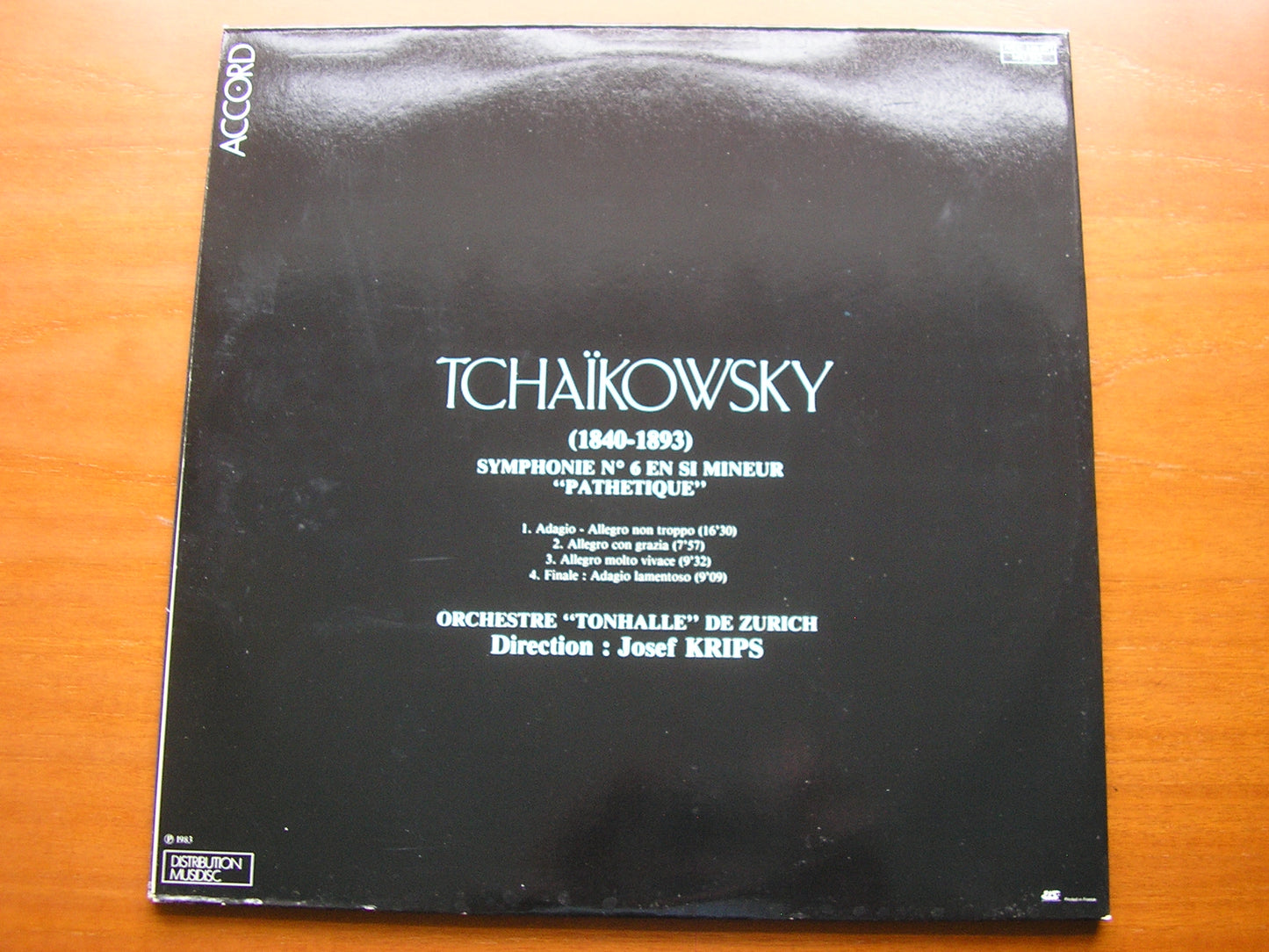 TCHAIKOVSKY: SYMPHONY No. 6 'Pathetique' KRIPS / ZURICH TONHALLE ACC 140 071