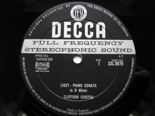 SXL 6076 LISZT: SONATA in B / LIEBESTRAUM / BERCEUSE / VALSE OUBLIEE CLIFFORD CURZON ED1