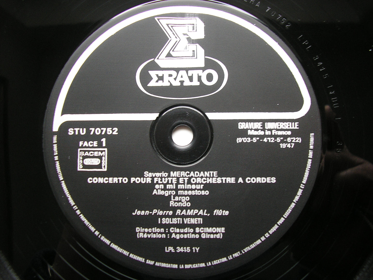 CIMAROSA & MERCADANTE: MUSIC FOR FLUTE RAMPAL / SCIMONE / I SOLOISTI VENETI / SCIMONE STU 70752